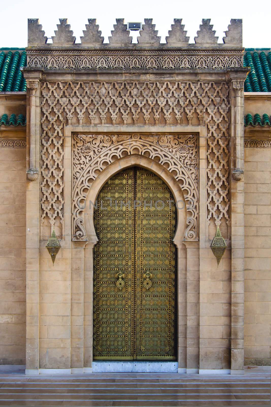 Royal entrance to the mosque in Rabat, Morocco