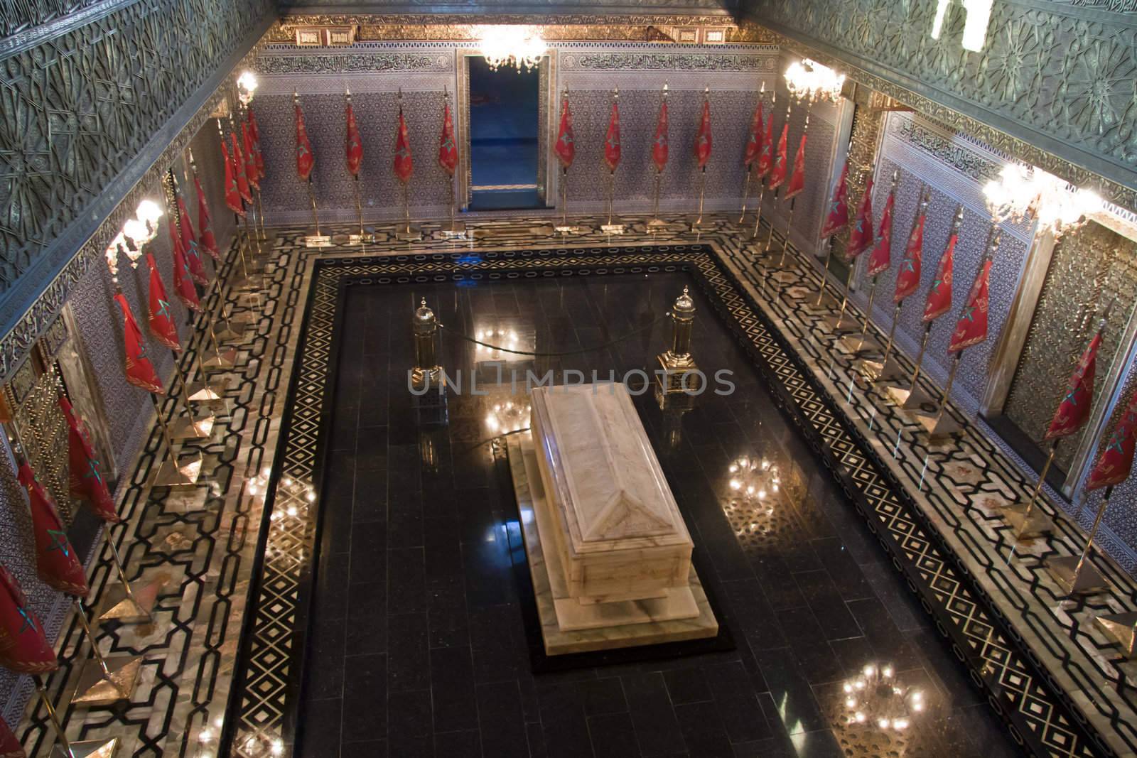 Masrble tomb in the mausoleum in Rabat