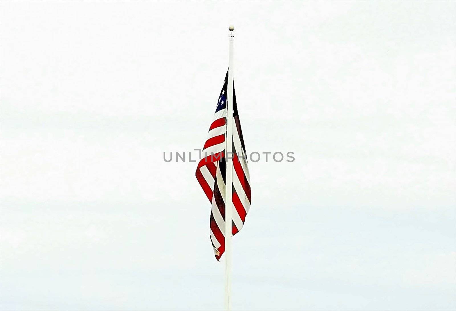 Washed US flag using overexposure to give white image