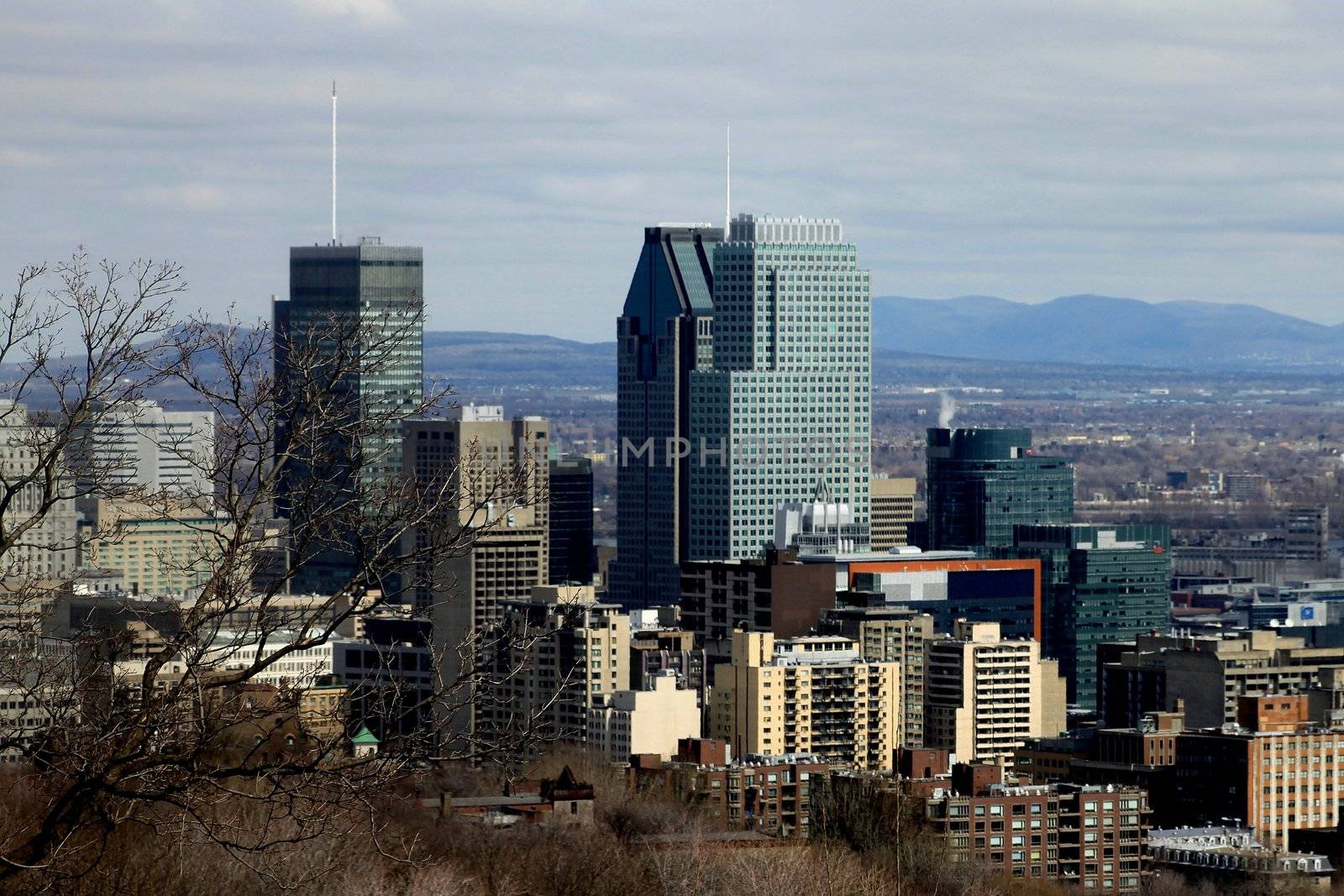 View from Westmount lookout on downtown Montreal