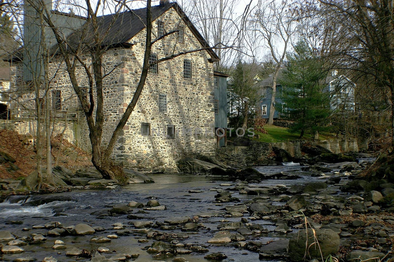 Water mill on stream by dbriyul