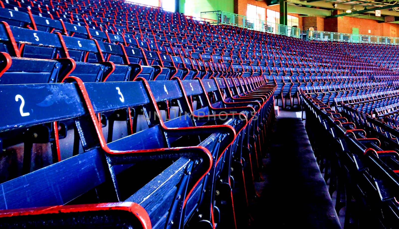 Part of the original blue seats at Fenway Park
