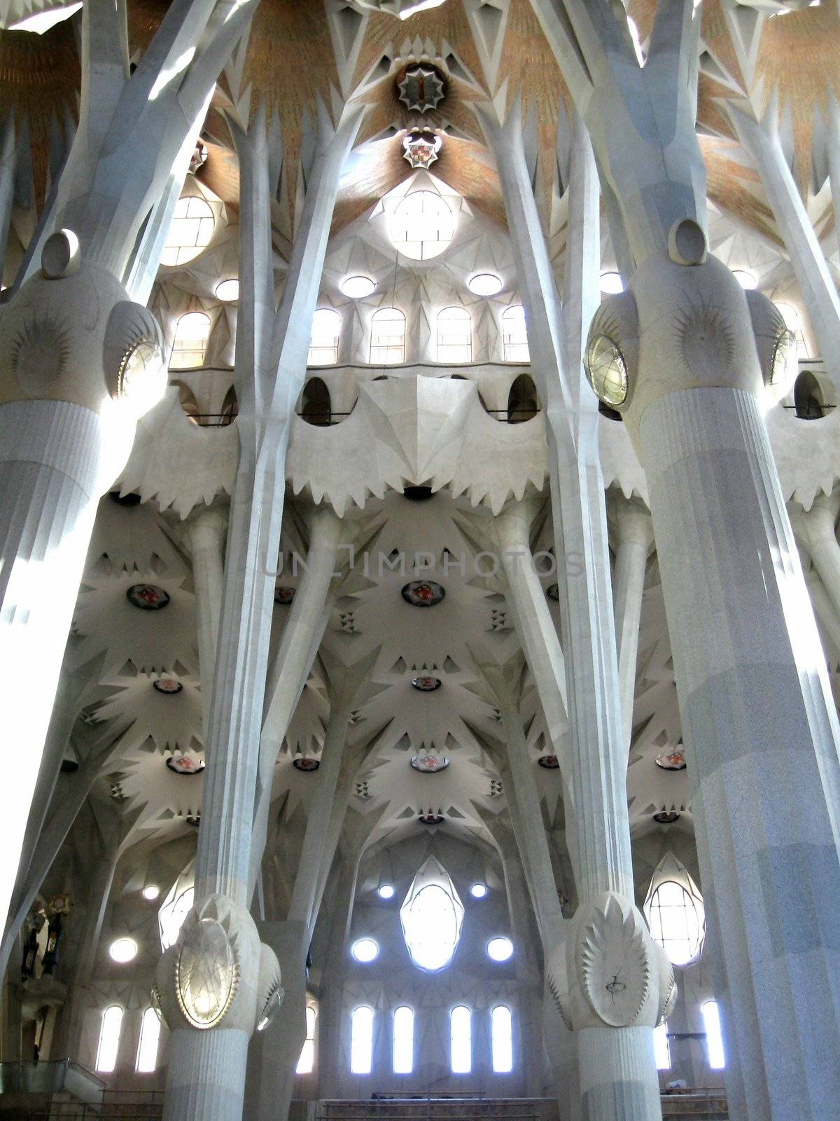 View inside the Sagrada Familia church in Madrid