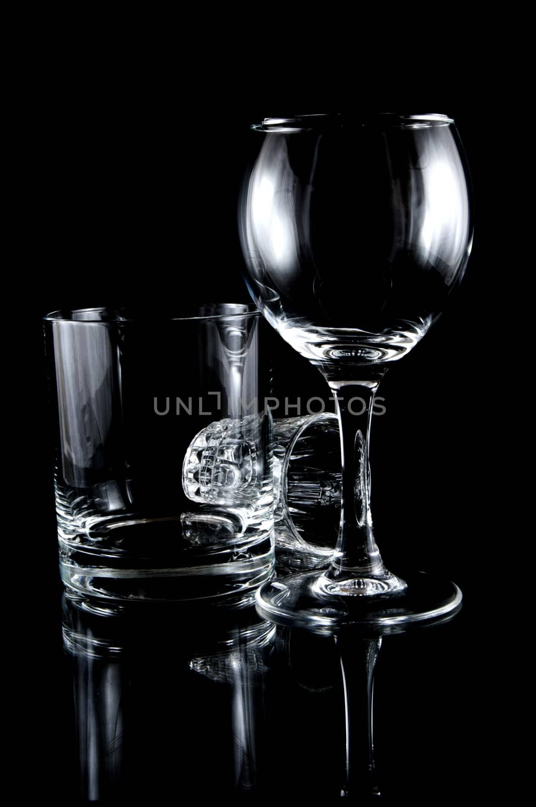 empty cocktail glasses