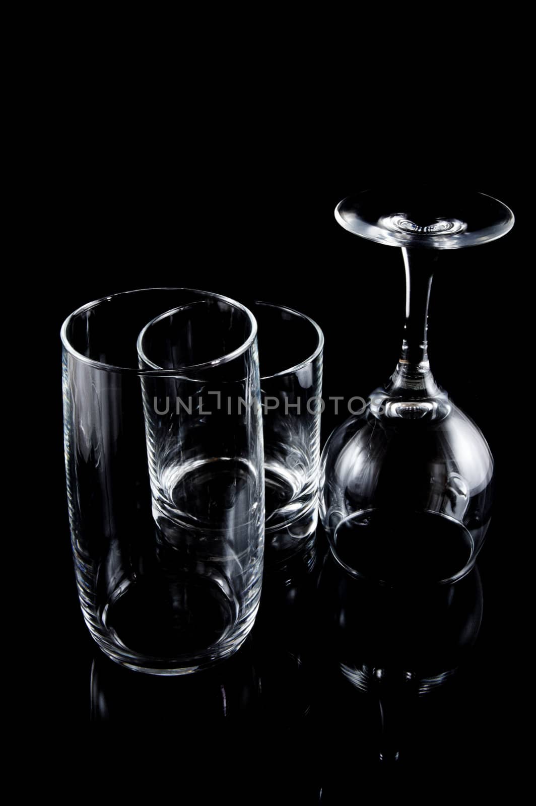 empty cocktail glasses