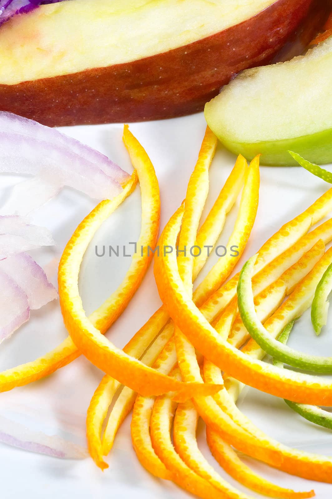 colorfull fresh salad ingredient on a plate prepared cutted