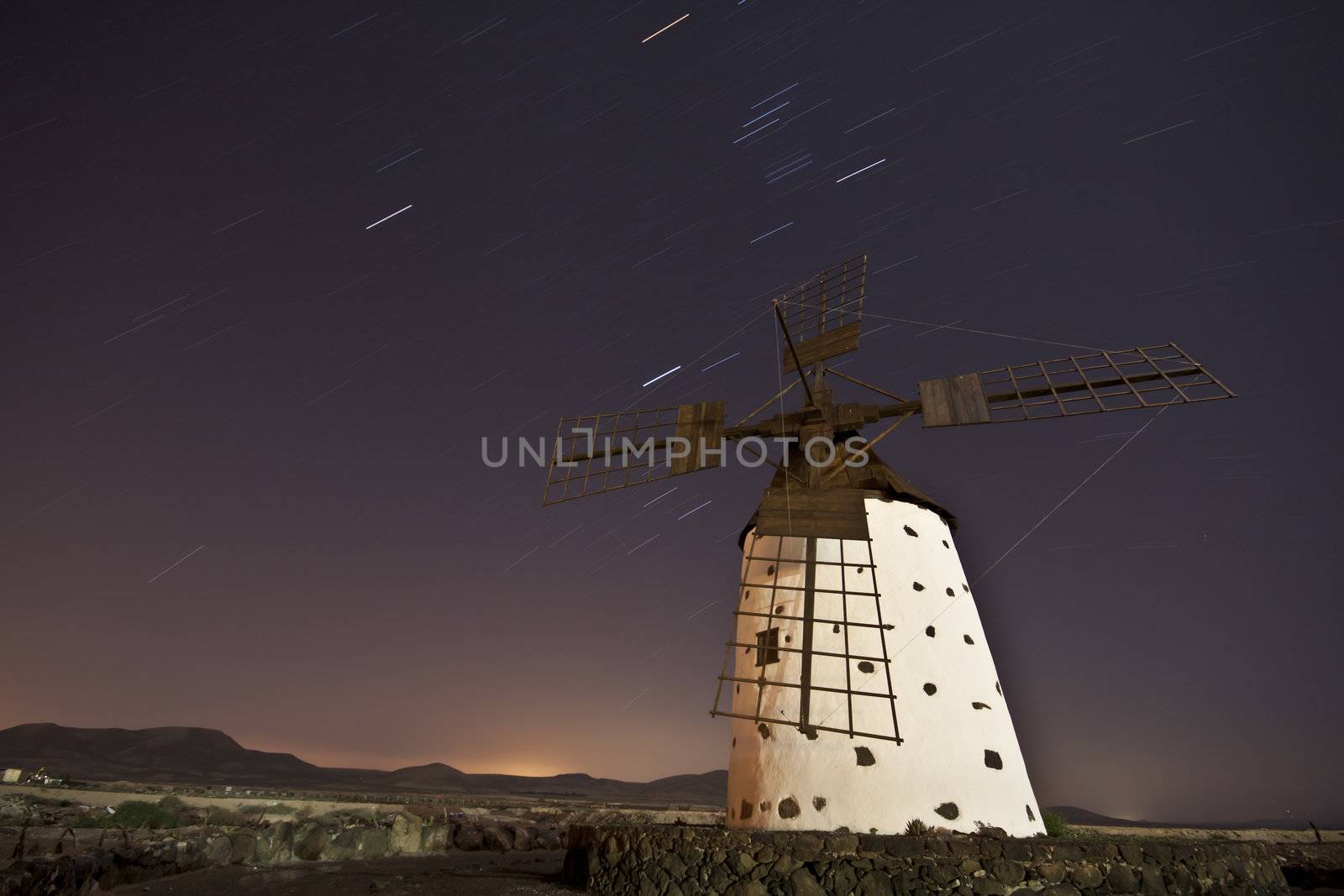 A traditional windmill at the Fuertaventura by kasto