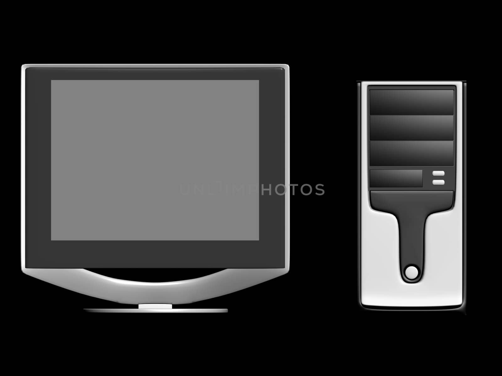 computer and monitor