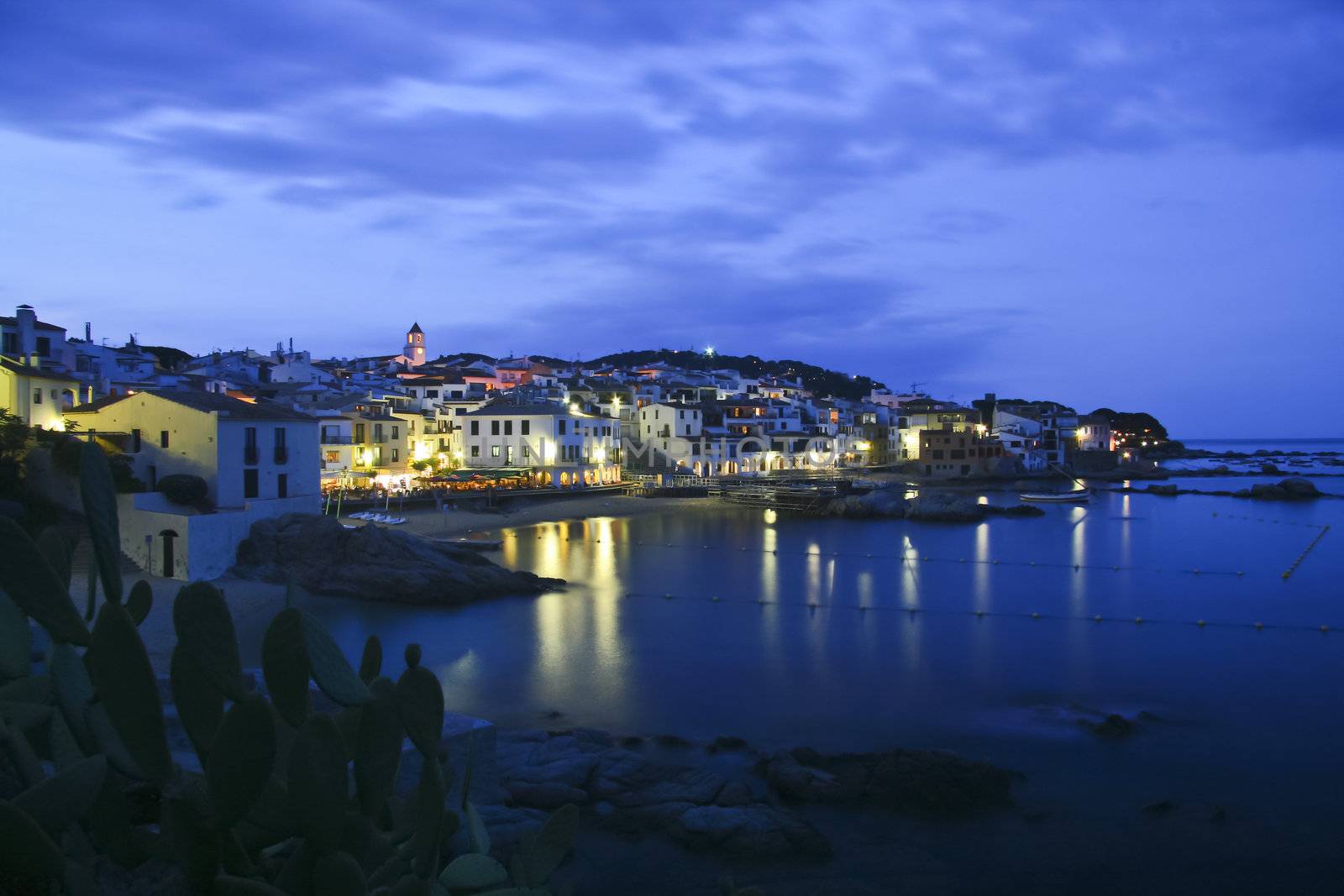 Evening shot of the famous spanish seaside town, Calleta de Palafrugell