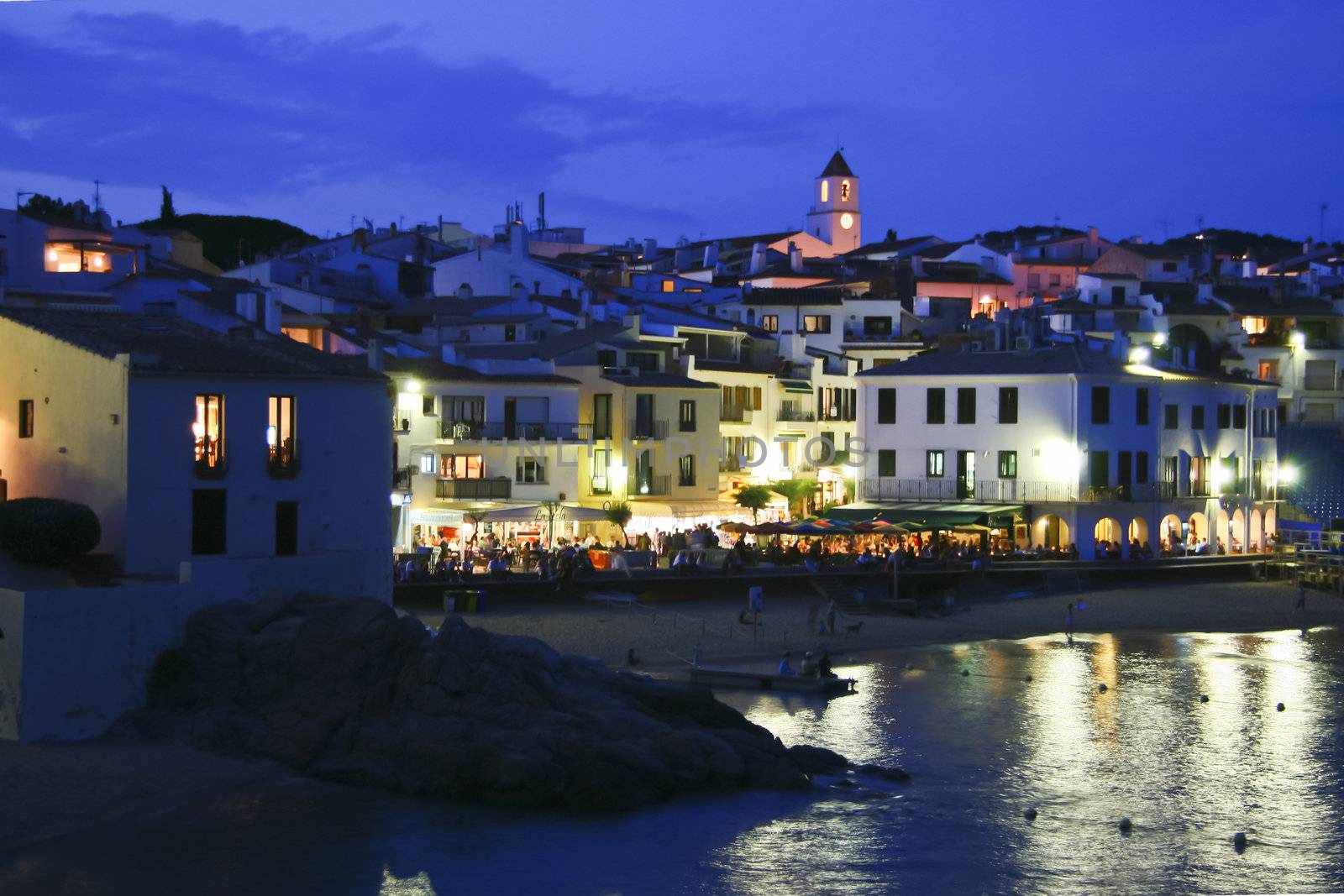 Evening shot of the famous spanish seaside town, Calleta de Palafrugell