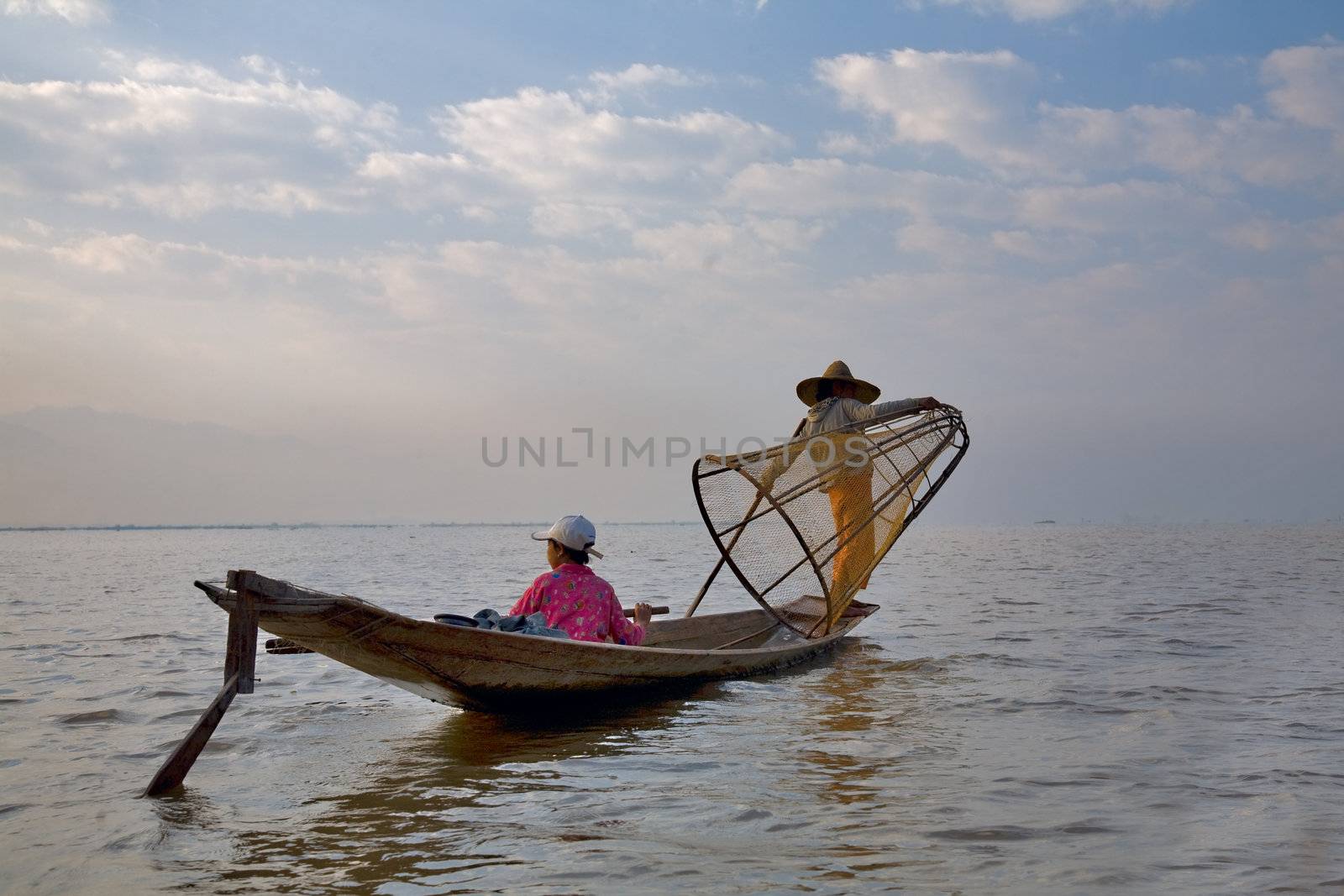 fishermens at Inle lake in the morning, Myanmar