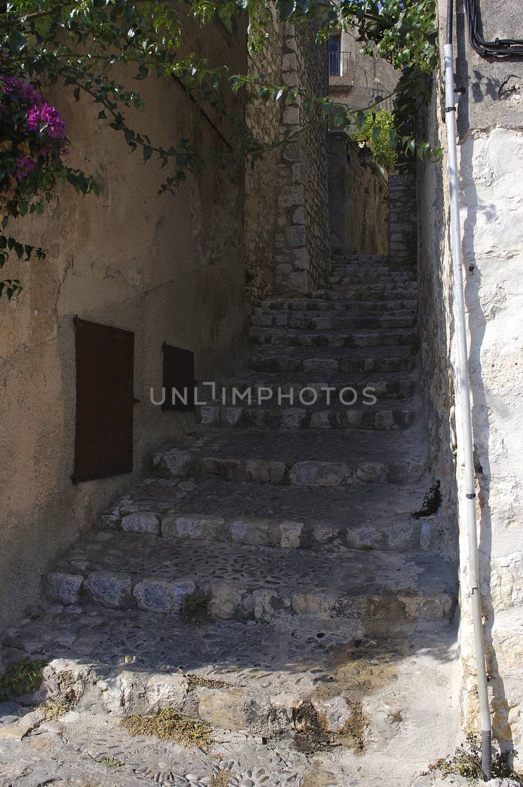 Stair of the narrow medieval street