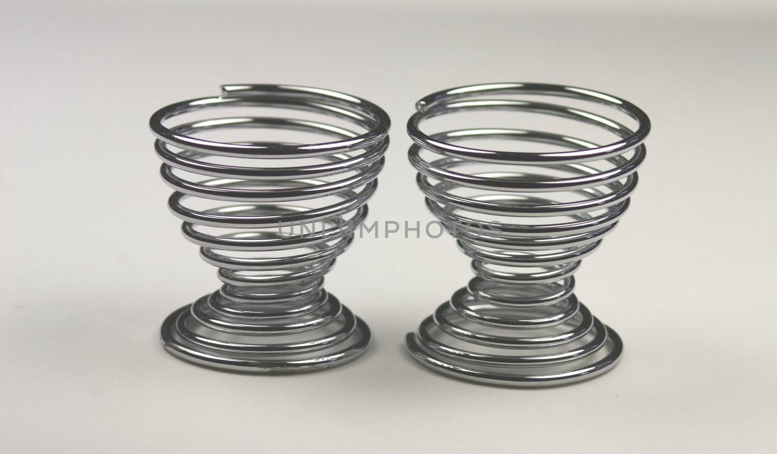 two spiral metal egg cups by leafy