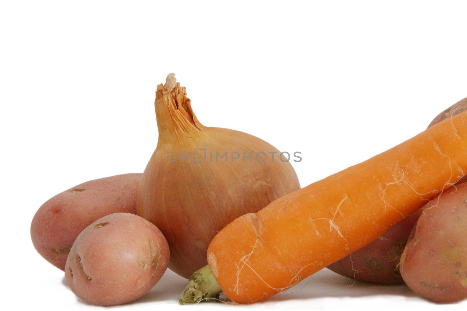 raw vegetables isolated over white