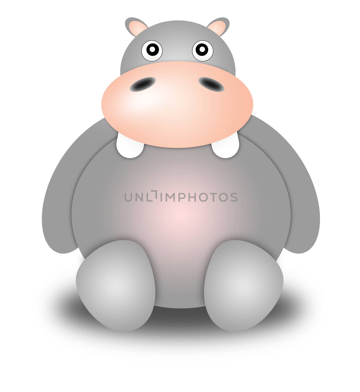 hippopotamus. Illustration cartoon style. white background