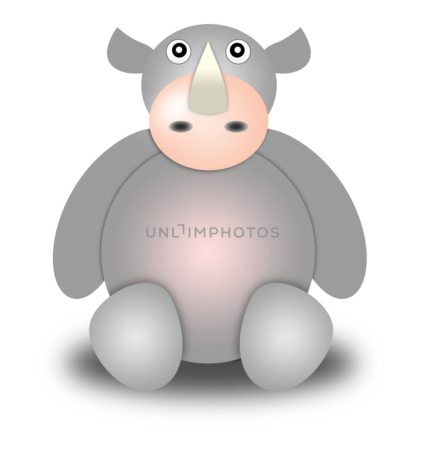rhinoceros. Illustration cartoon style. white background
