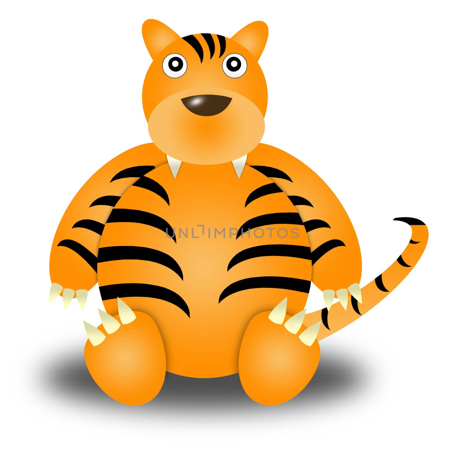 tiger. Illustration cartoon style. white background
