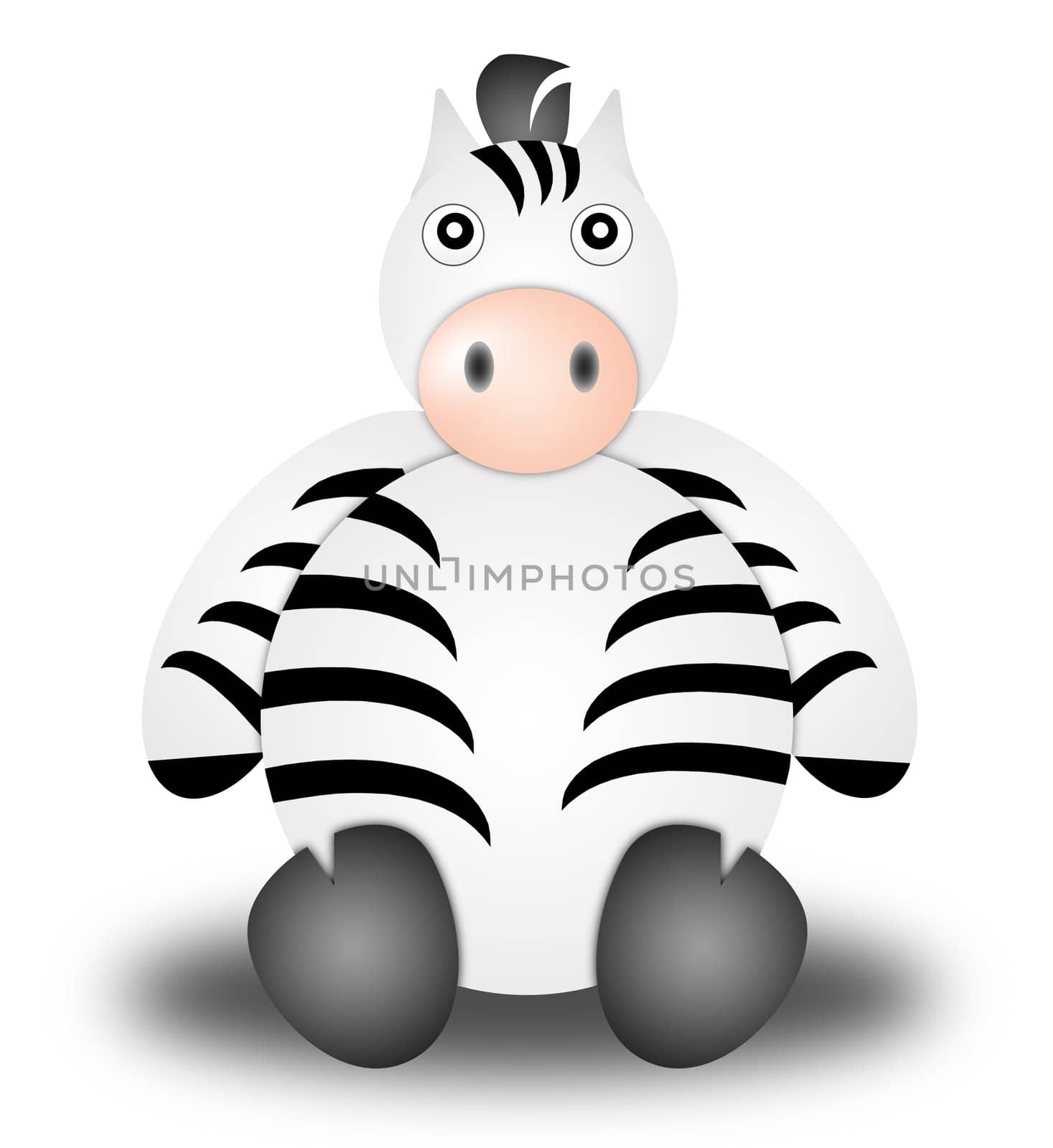 zebra. Illustration cartoon style. white background
