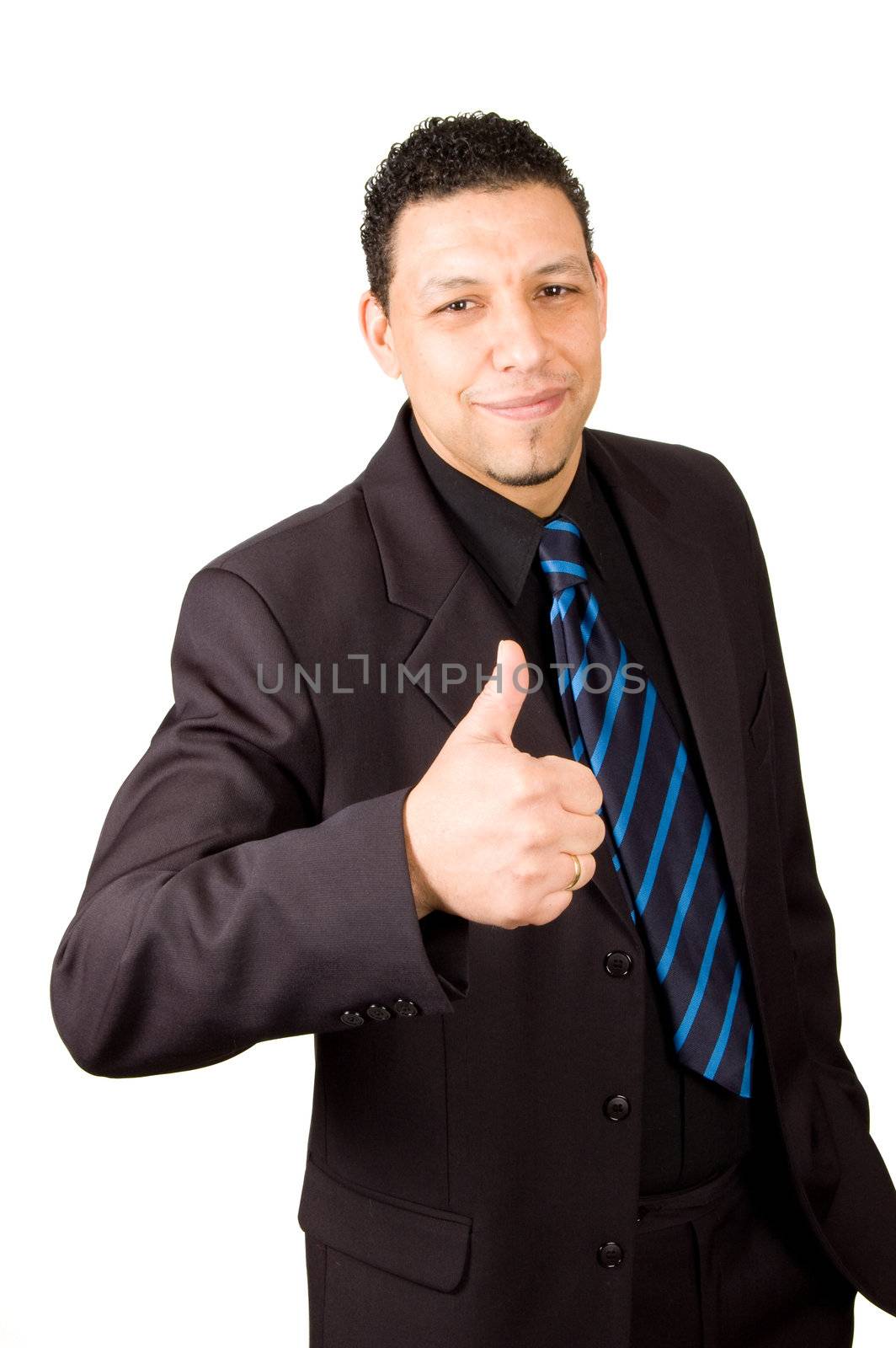 Businessman With Thumb Up On White