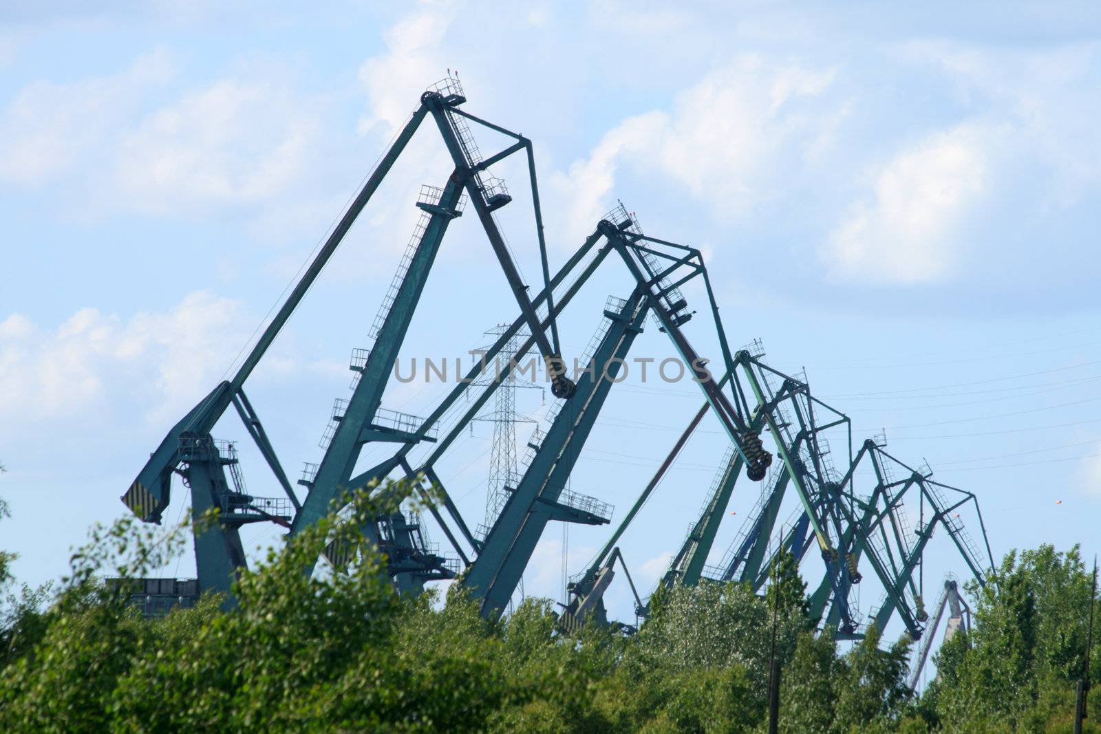 Cranes at shipyard by remik44992