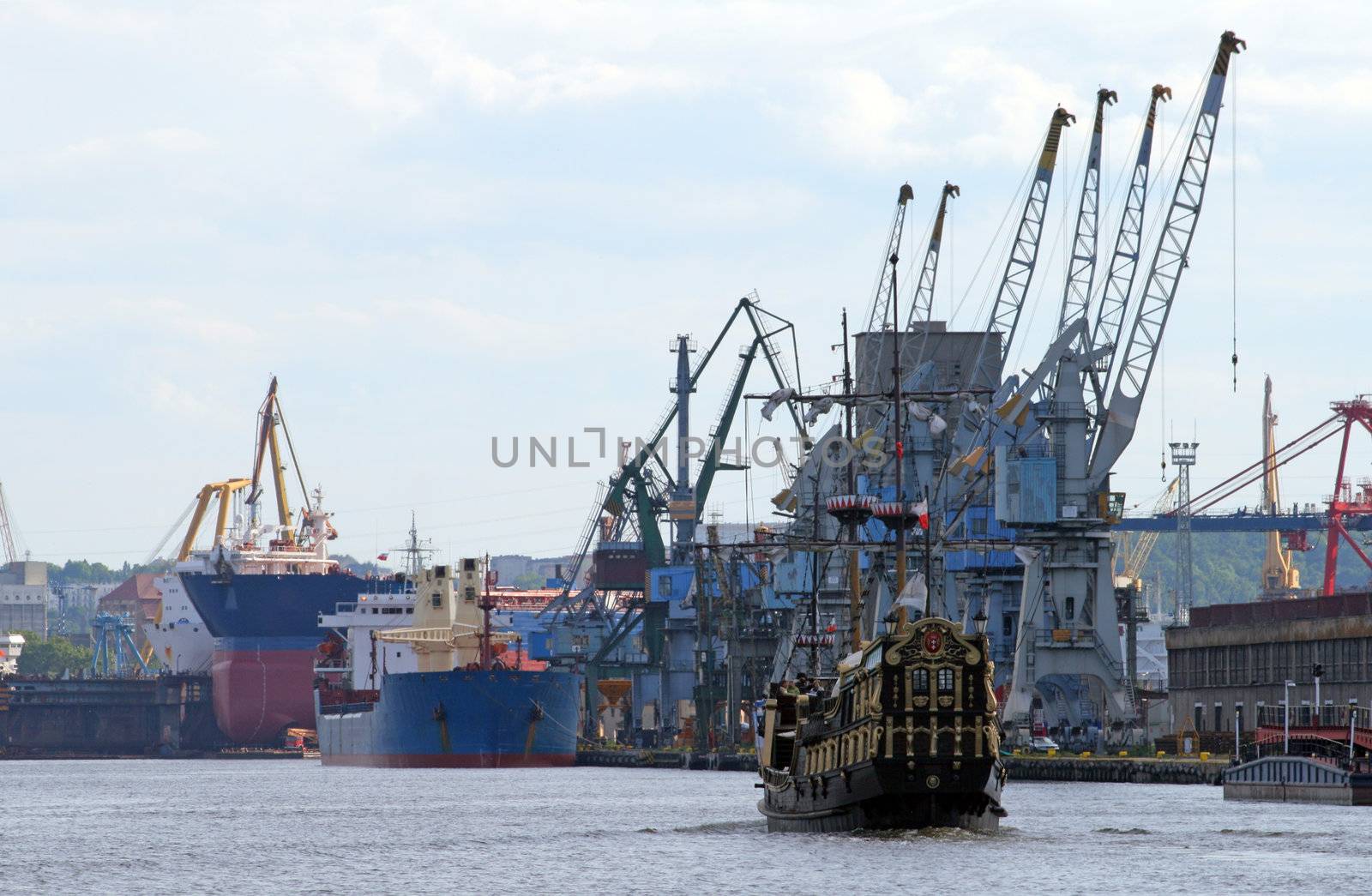 Industrial landscape in a harbour by remik44992