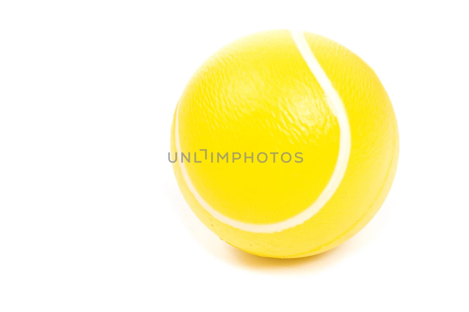 A tennis ball on a white background by ladyminnie