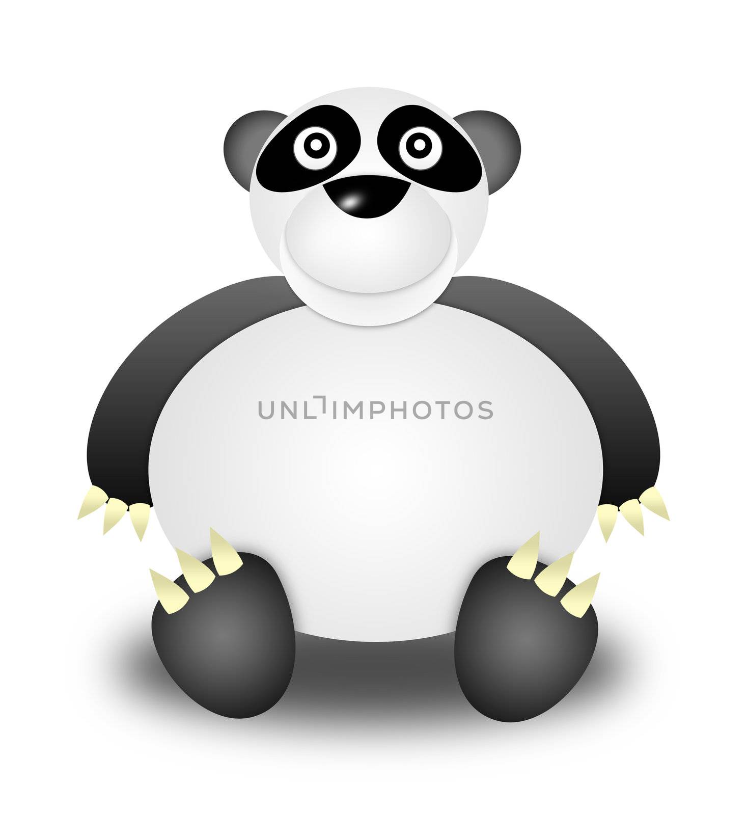 panda bear. Illustration cartoon style. white background