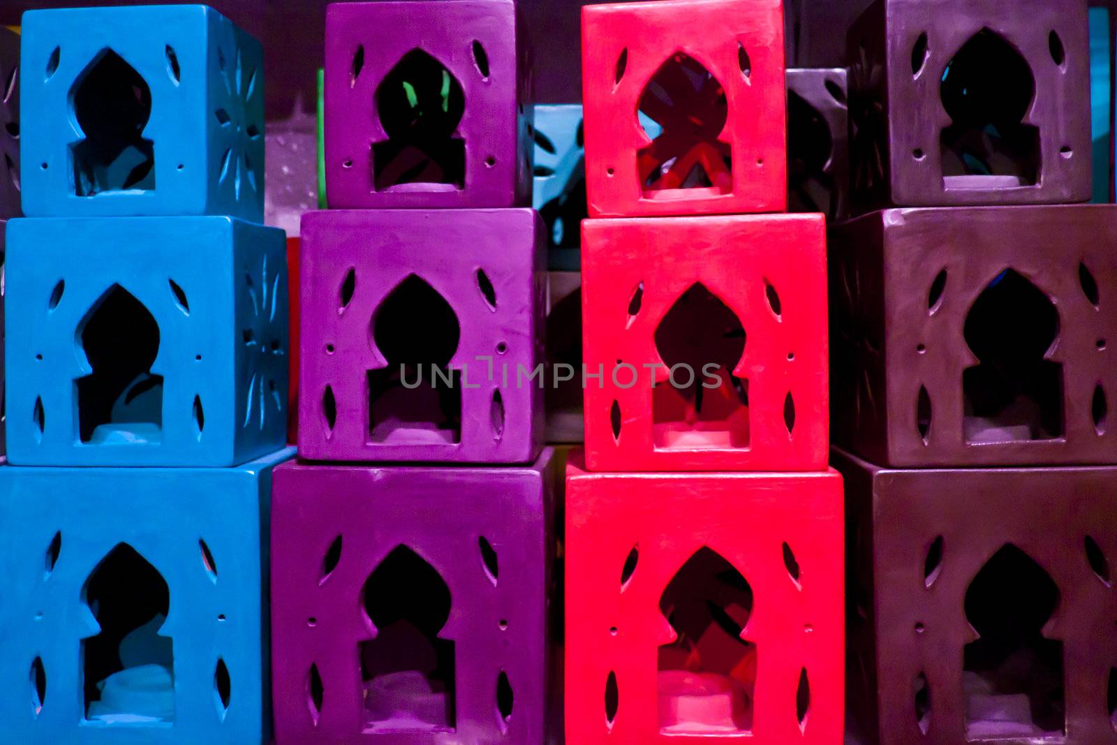 Handcrafts shot at the market in Marocco