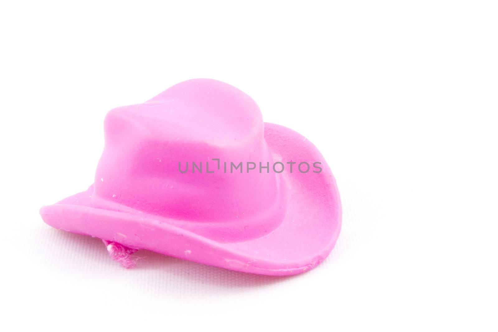 Pink  cowboy hat isolated on white background by ladyminnie