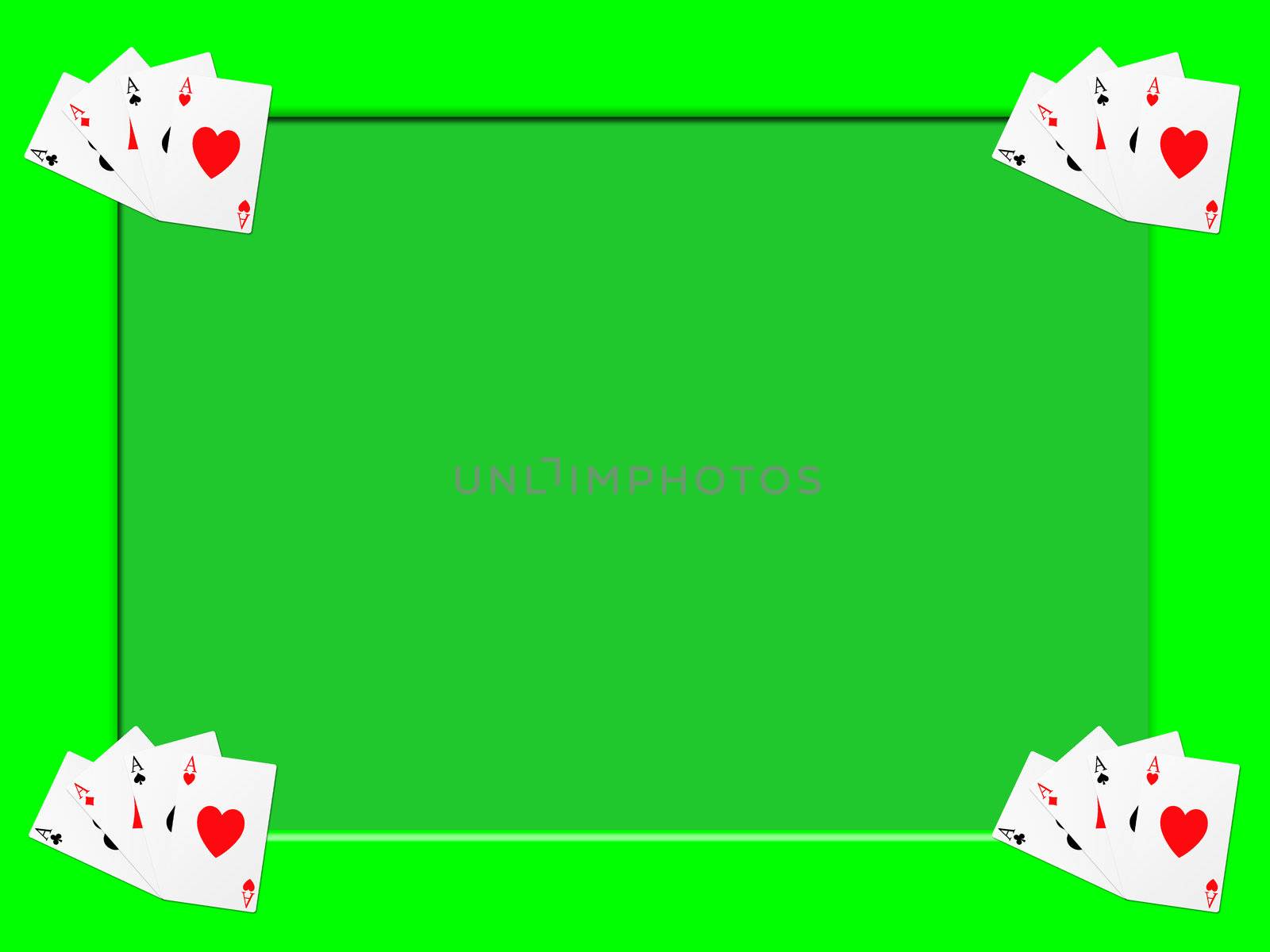 green frame with symbols of poker
