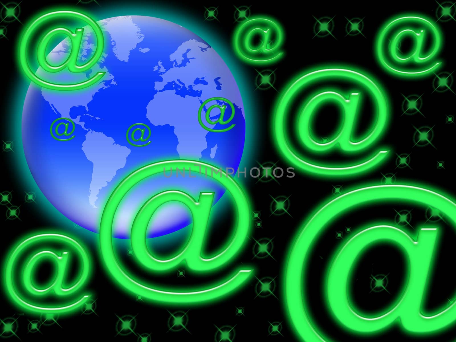 concept of sending e-mail in the world