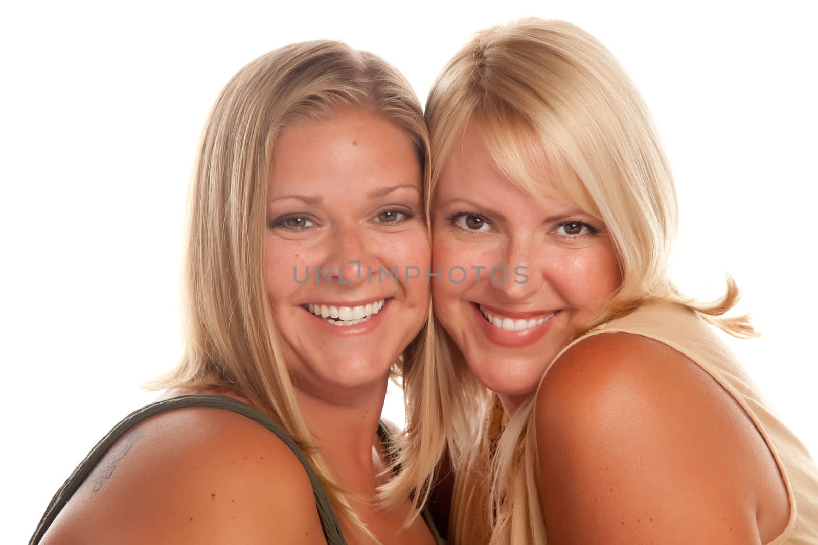 Two Beautiful Smiling Sisters Portrait by Feverpitched