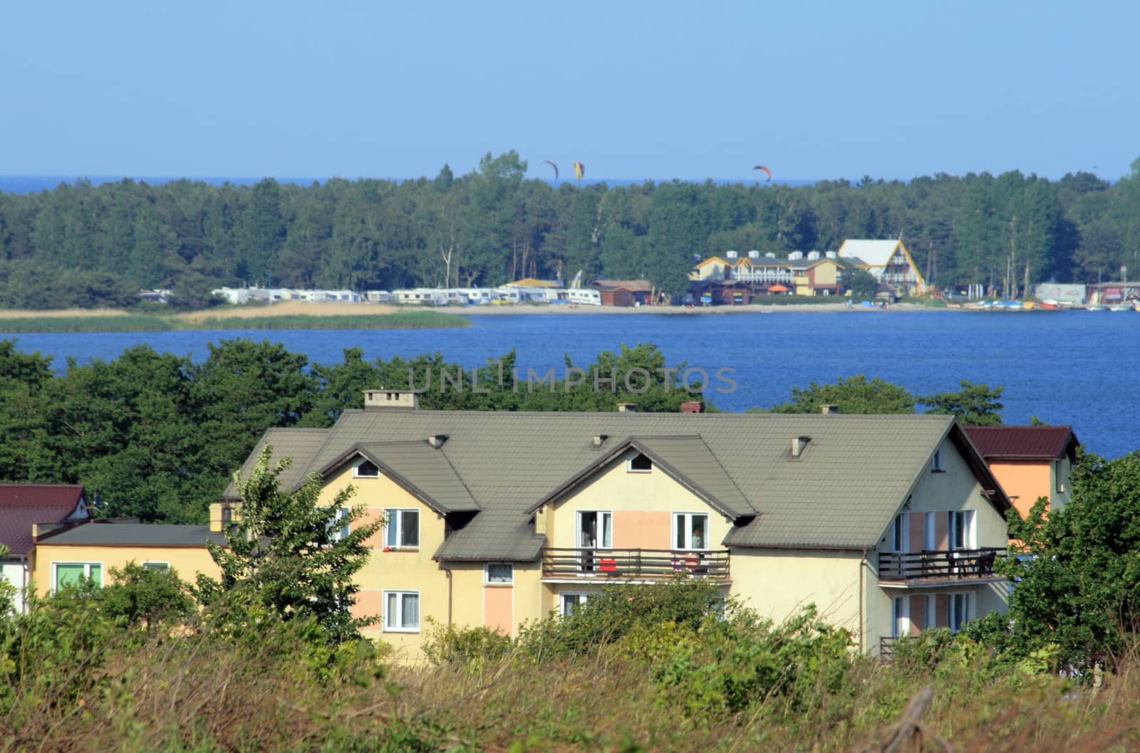 Houses on the shore of the sea
