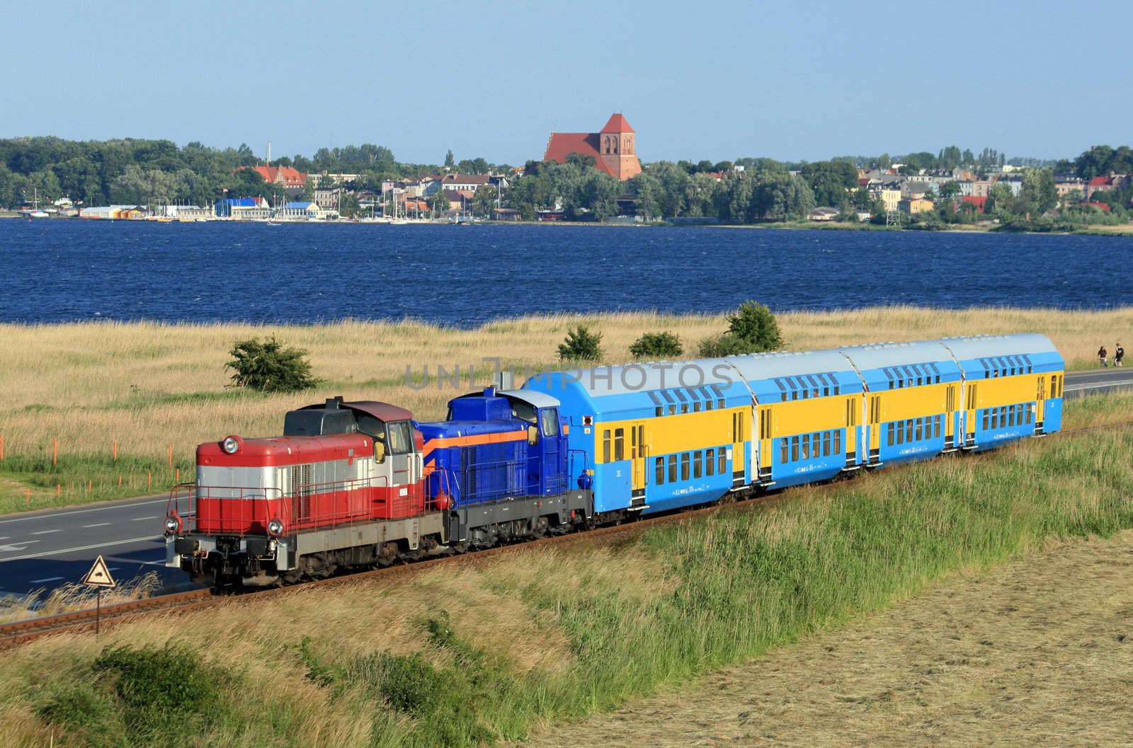 Landscape with the passenger train by remik44992
