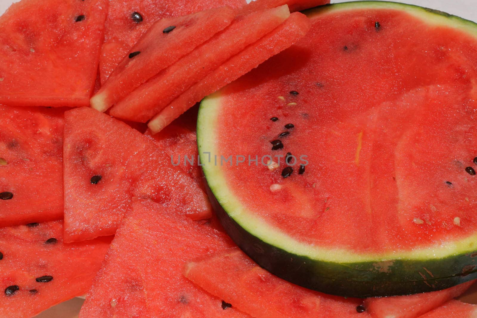 Fresh and juicy slices of watermelon
