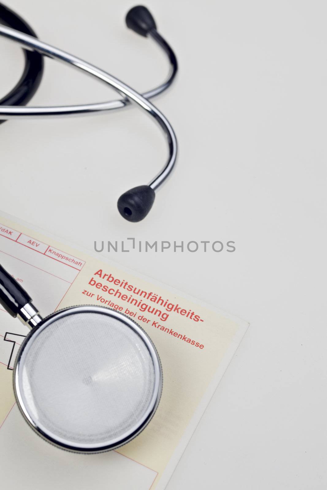 stethoscope and forms