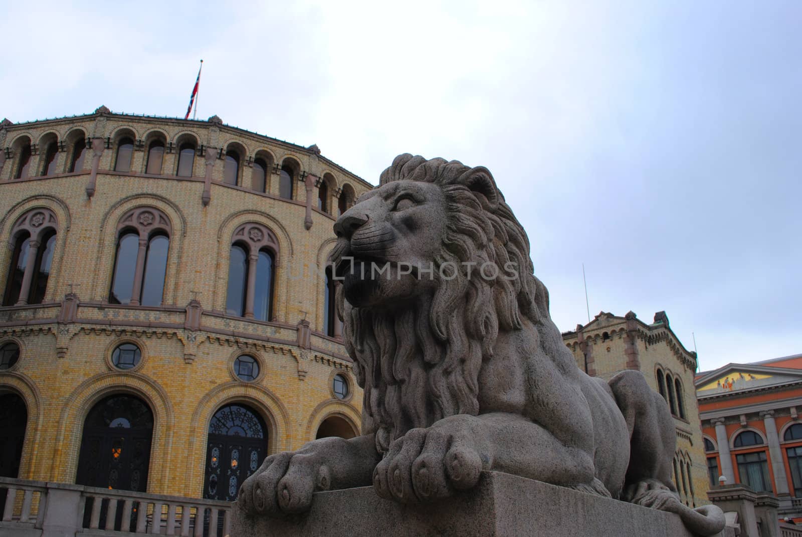 The Norwegian Parliament (Stortinget) in Oslo, Norway.
