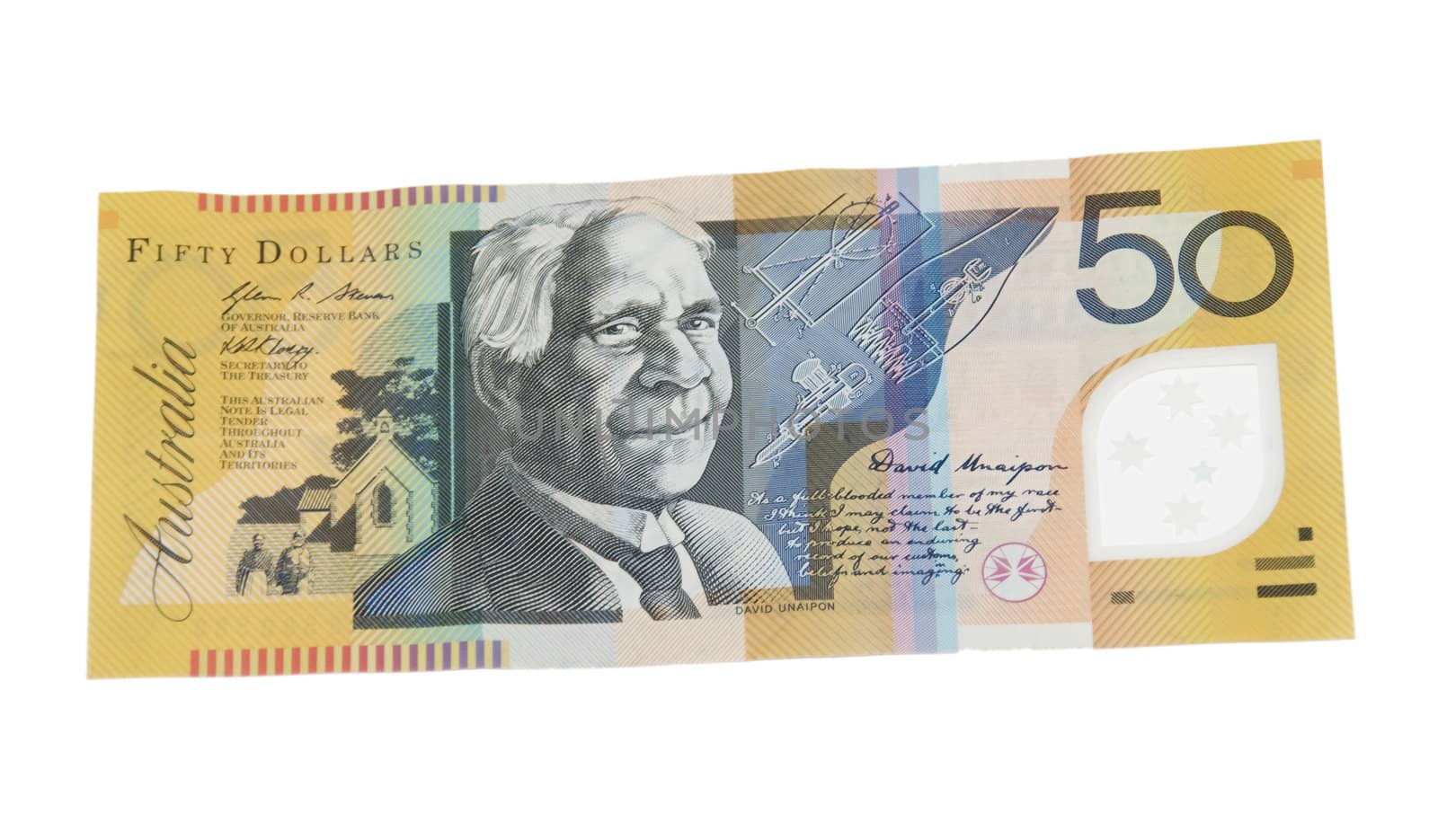 Crumpled Australian fifty dollar note