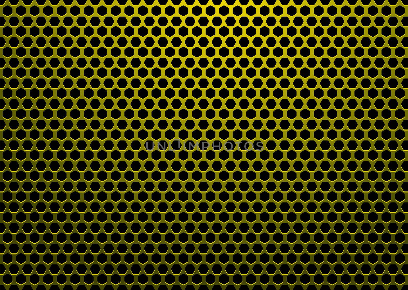 abstract background with hexagon shaped holes and black backdrop