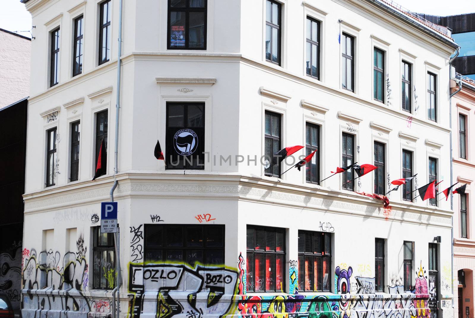 The squatted Blitz house in Oslo, Norway.
