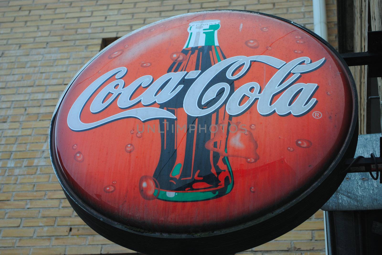A Coca Cola sign.