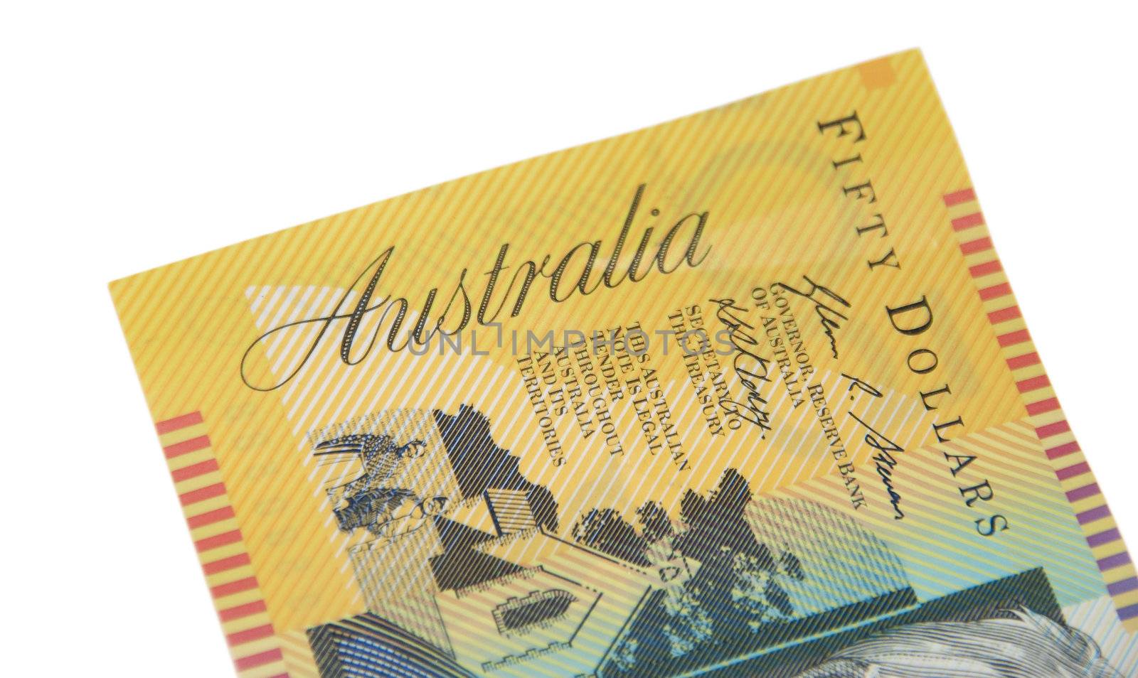 Australian Currency closeup.