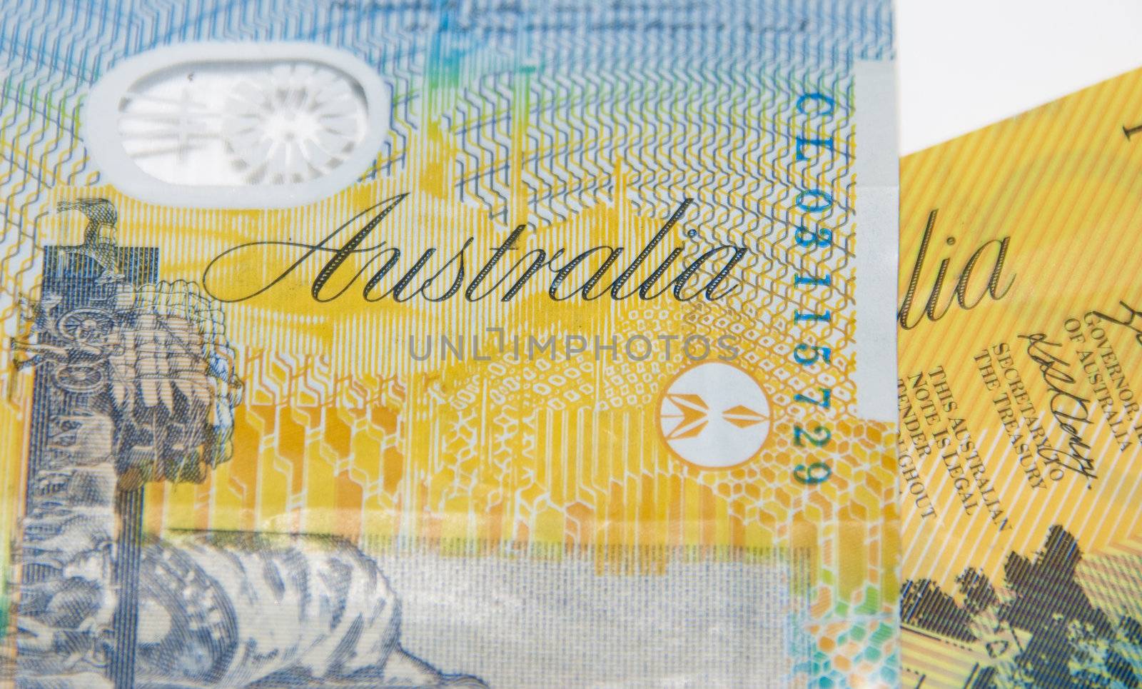 Australian Currency closeup.