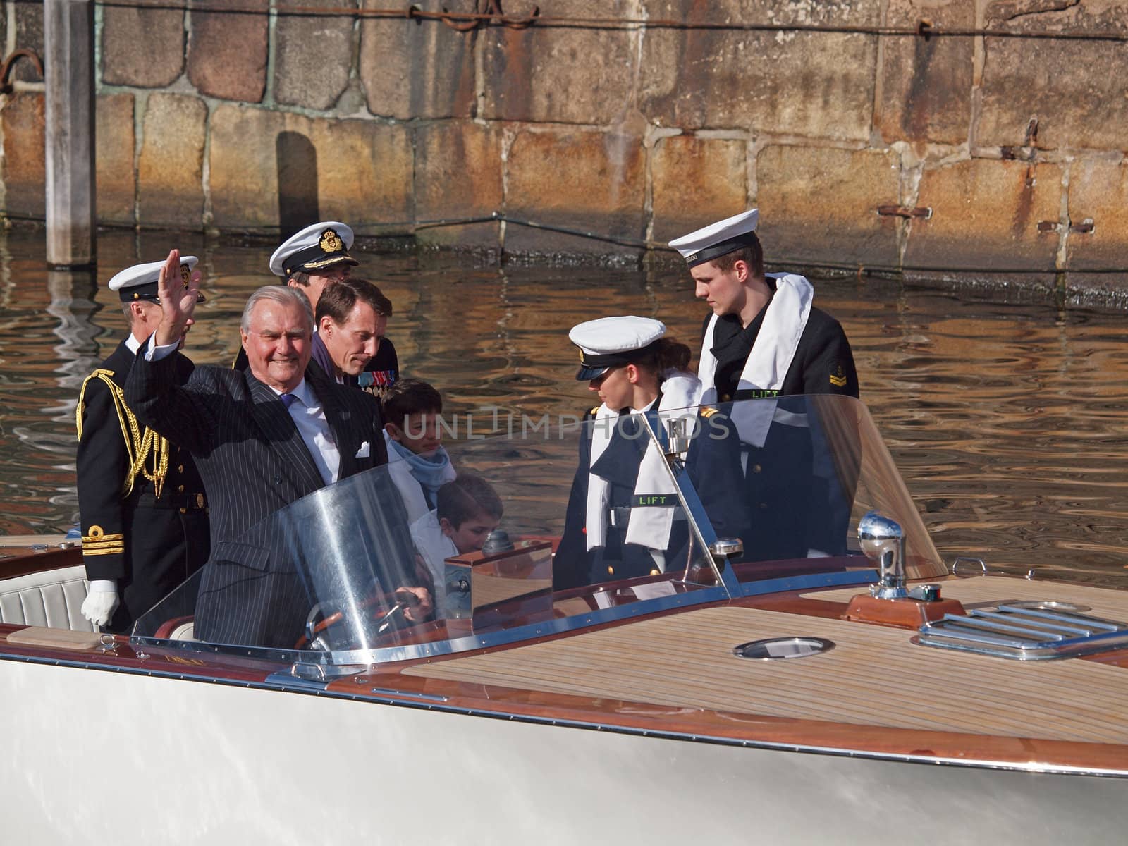 COPENHAGEN - APR 14: Henrik, Prince Consort of Denmark, after the christening of his grandchildren, Prince Vincent and Princess Josephine on April 14, 2011 at Holmens Kirke Copenhagen, Denmark.
