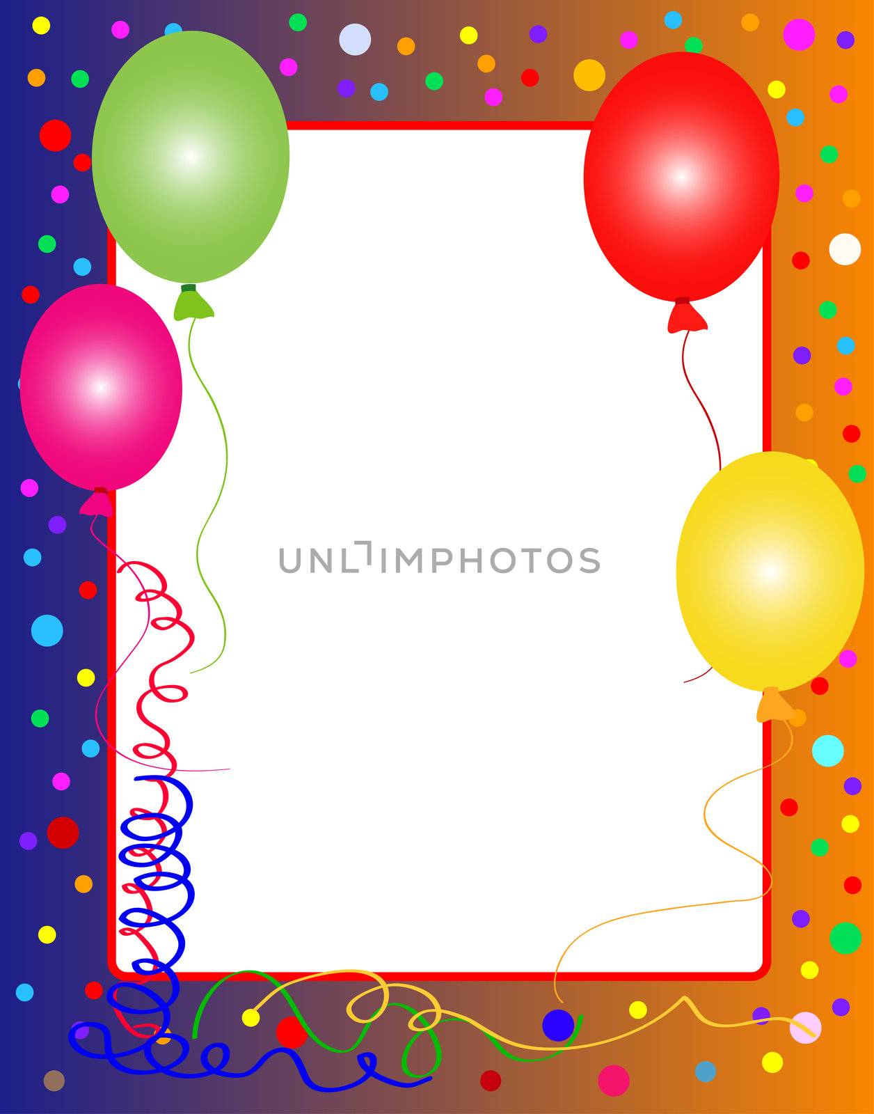 illustration of a colorful party background with balloons