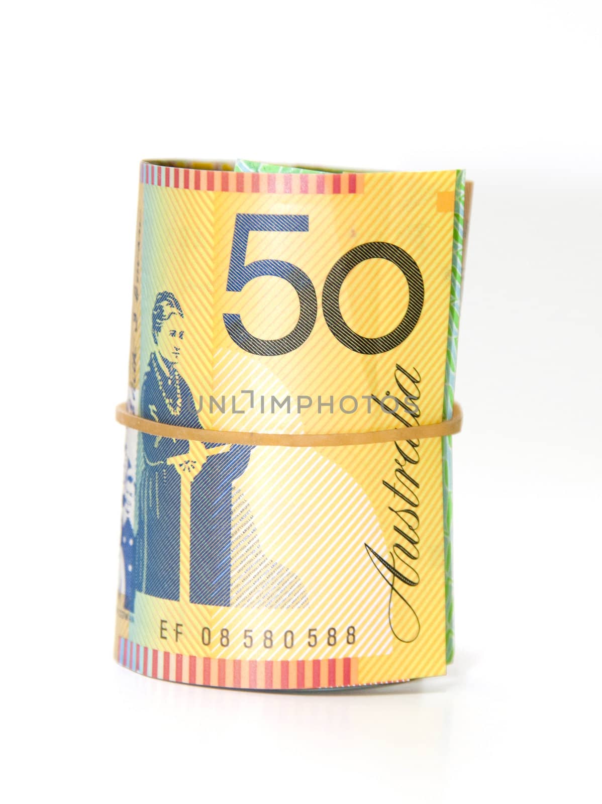 roll of fifty dollar notes by wojciechkozlowski