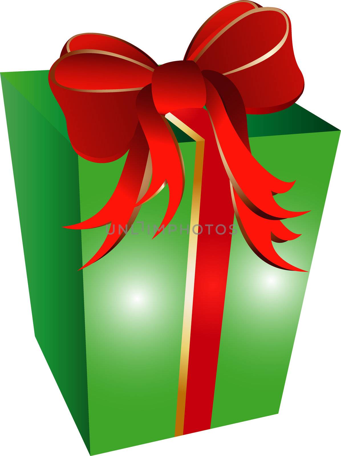 illustration of a present with red ribbon
