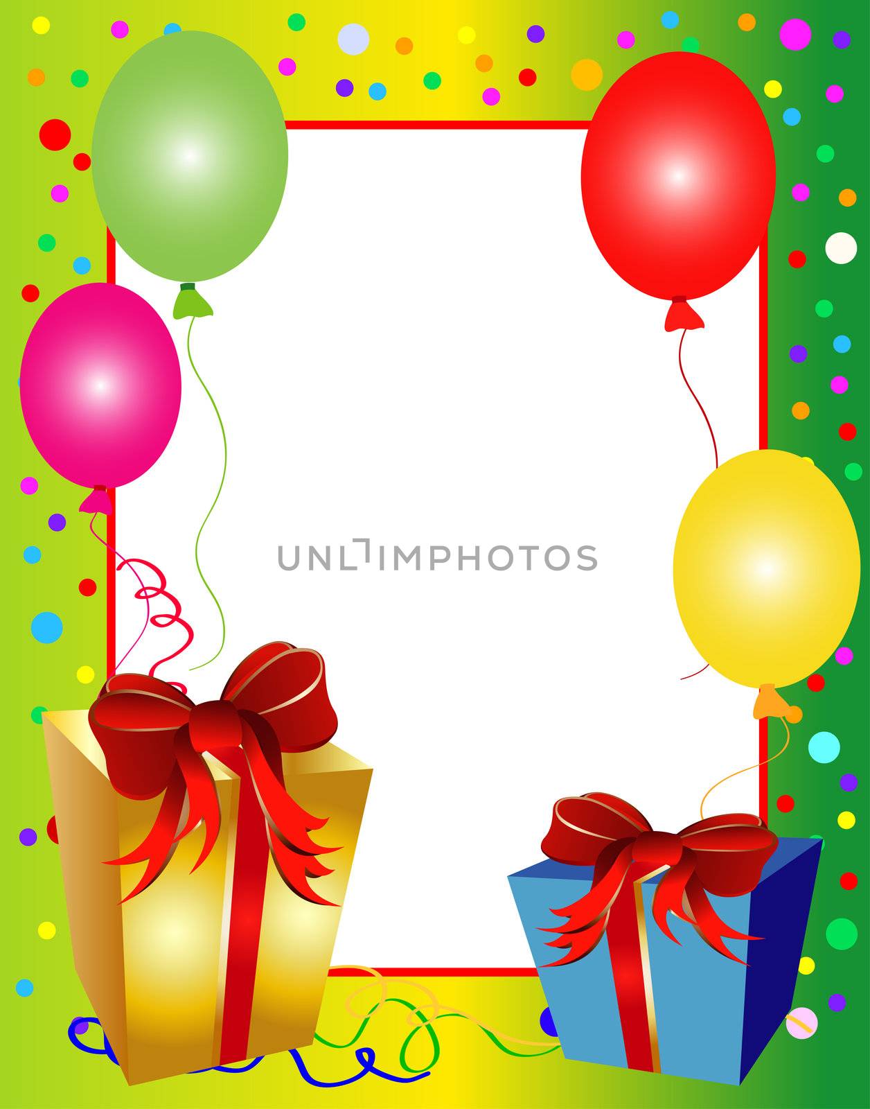 colorful party background with balloons and present by peromarketing
