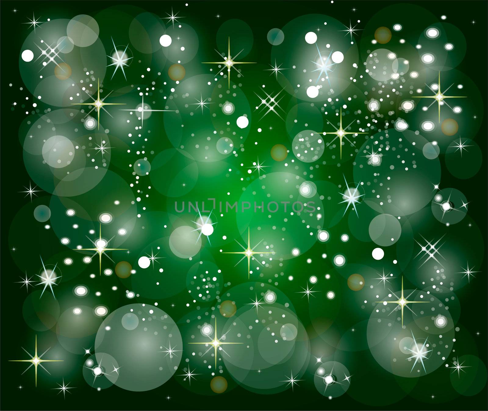 green christmas background with stars by peromarketing