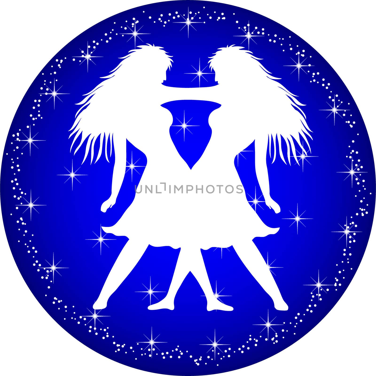 a illustration of a zodiac button gemini